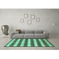 thumbnail image 3 of Ahgly Company Machine Washable Indoor Square Abstract Turquoise Blue Contemporary Area Rugs, 4' Square, 3 of 4