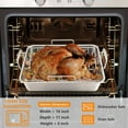 thumbnail image 4 of 14 Inch Roasting Pan, Turkey Roaster with 2 Racks, Heavy Duty Stainless Steel Deep Broiling Lasagna Pan for Turkey, Chicken, Dishwasher Safe, 4 of 7