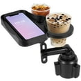 thumbnail image 3 of Car Cup Holder Expander Adjustable Cup Holder with Attachable Tray 360° Rotatable Car Mount Cup Table Organizer with Phone Holder for Small Water Bottles Coffee Drink Snack Fries, 3 of 9