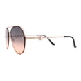 thumbnail image 3 of Womens Luxury Metal Deco Designer Rimless Pilots Sunglasses Gold Black Peach, 3 of 4