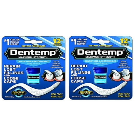 2 Pack Dentemp O.S. One Step Caps and Fillings Repair 8+ Repairs  2.2 grams