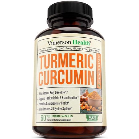 Vimerson Health Turmeric Curcumin with Bioperine Joint Pain Relief. Anti-Inflammatory, Antioxidant Supplement with 10 milligrams of Black Pepper for Better Absorption. Natural Non-GMO. 60