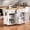 White, variant on DTTRA 56.5" Kitchen Island with Drop Leaf, Power Outlet, 5 Drawers & Adjustable Shelves, White