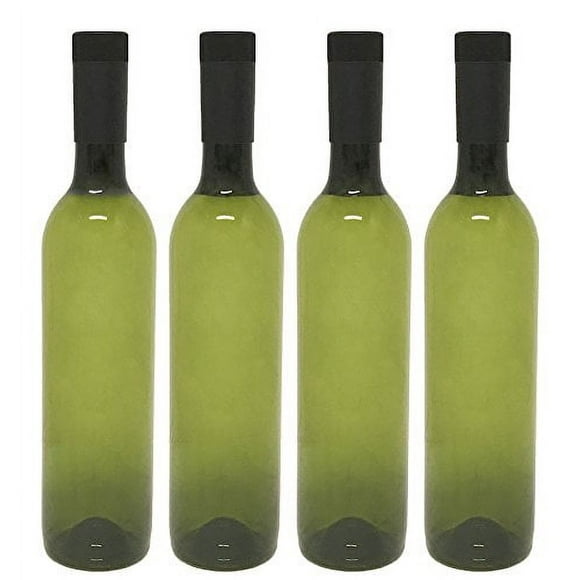 nicebottles Plastic Wine Bottles & Screw Caps, Green, 750ml - Pack of 4