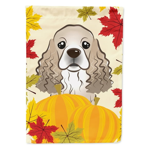 Cocker Spaniel Thanksgiving Flag Canvas House Size