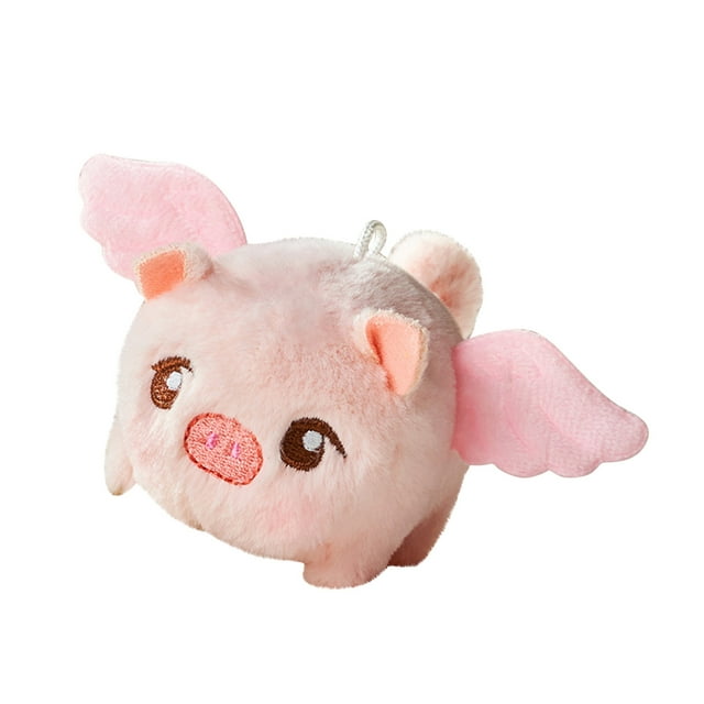 B Animated Tail Wagging Pig Plush Toy, Pull String Design Soft Stuffed, Interactive Motion Cuddly Pet Gift