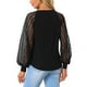 thumbnail image 3 of INSPIRE CHIC Blusa de Manga Larga con Encaje para Mujeres, Estilo Casual con Cuello en V, Color Negro S, 3 of 6