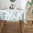 thumbnail image 3 of Leaves Tablecloth Watercolor Blue White Grey Leaves Rectangle Tablecloth Plants Botanical Foliage Style Table Cover 60×84 Inch Washable Table Cloth for Kitchen Dining Room Party, 3 of 8