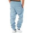 thumbnail image 3 of Coorders Men's Fleece Jogger Sweatpants with Pockets, Mens Slim Fit Drawstring Joggers Pants,Big and Tall Light Blue,Size M, 3 of 6