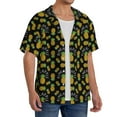 thumbnail image 4 of Vsdgher Pineapple Print Men's Wrinkle Free Untucked Cuban Shirt Business Casual Button Down Shirts Short Sleeve Shirt, 4 of 7