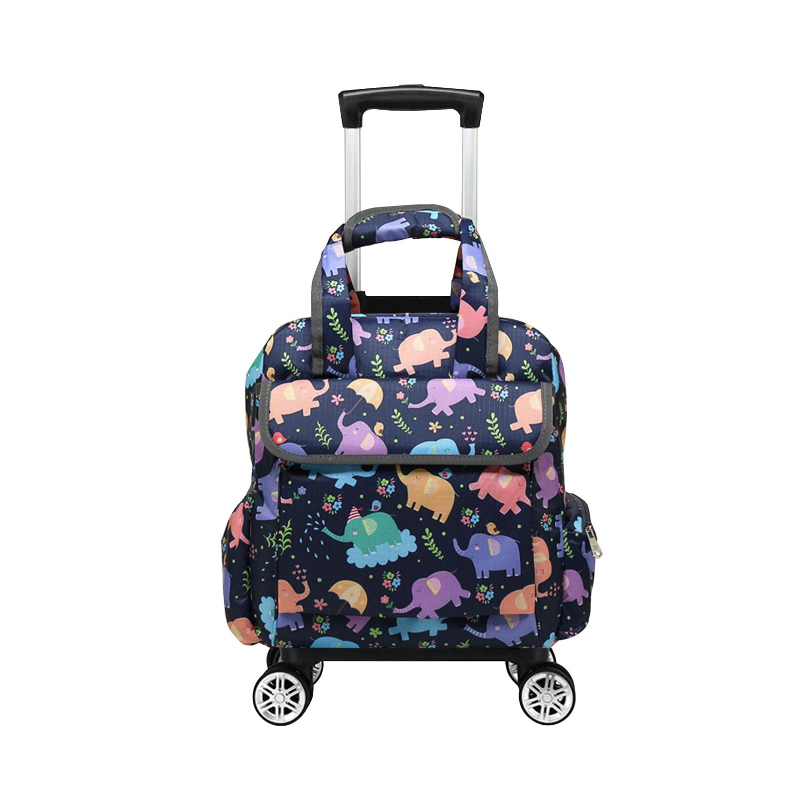 Segolike Travel Duffel Bag, Rolling Duffel Bag, 16 Inch Duffel Bag, Trolley Travel Luggage Bags, Wear-Resistant Garment Bag with Wheels Elephant