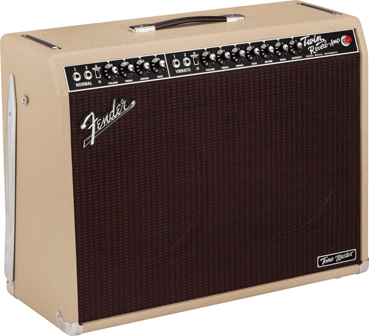 Fender Tone Master Twin Reverb 2x12-Inch 200-Watt Guitar Combo Amplifier Bundle with Instrument Cable, Amperstand Guitar Cradle, Tuner, and 24-Pack Picks