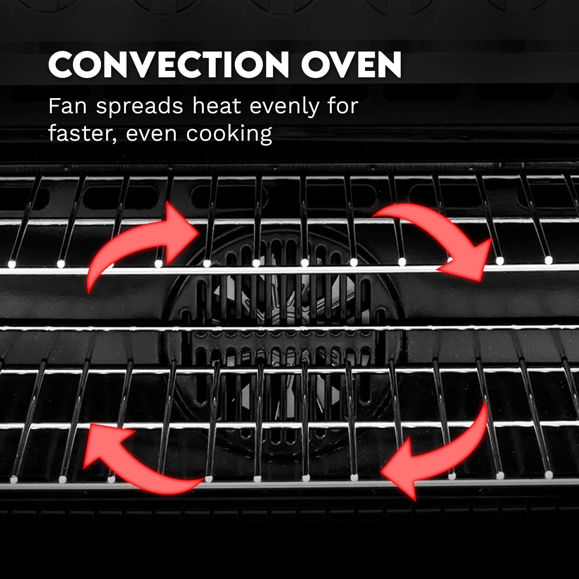 Cosmo 36 in. Nebula Collection 3.8 cu. ft. Gas Range, 5 Burners, Rapid Convection Oven, Cast Iron Grates in Stainless Steel