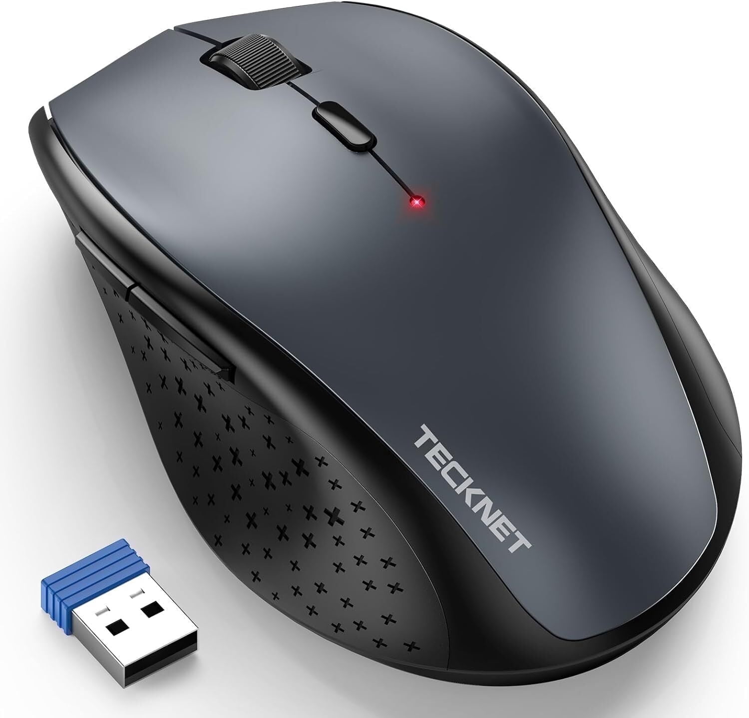 Mouse Ergonomico Verticale Wireless, 6 Pulsanti, 800/1000/1200 DPI, Ricevitore USB 2.4GHz, Nero