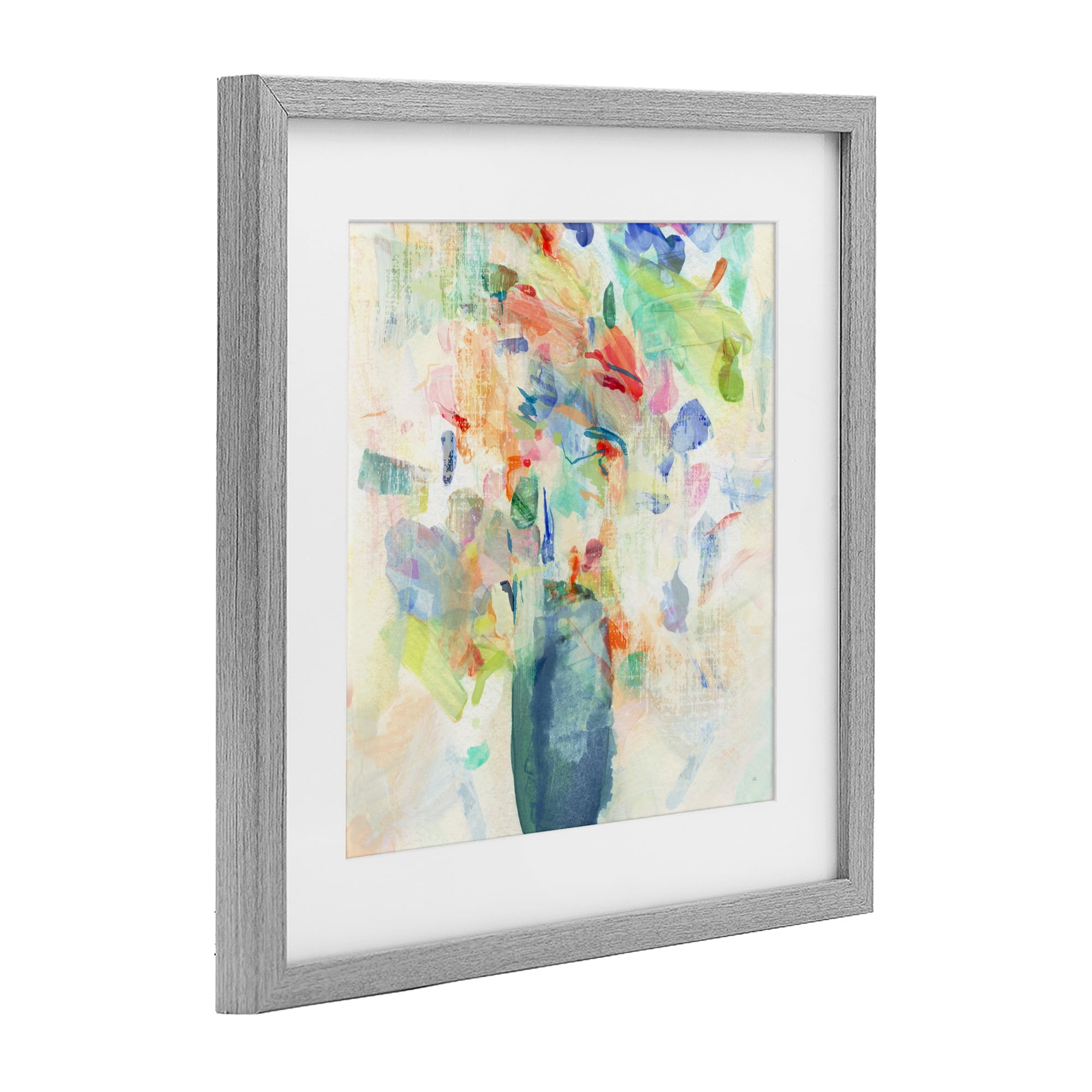 Stupell Industries Summer Flowers Brushstrokes Gray Framed Print Under Glass, design by Susan Jill
