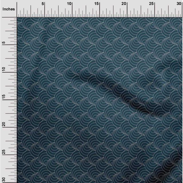 oneOone Cotton Poplin Fabric Shell Geometric Sashiko Printed Craft Fabric BTY 42 Inch Wide