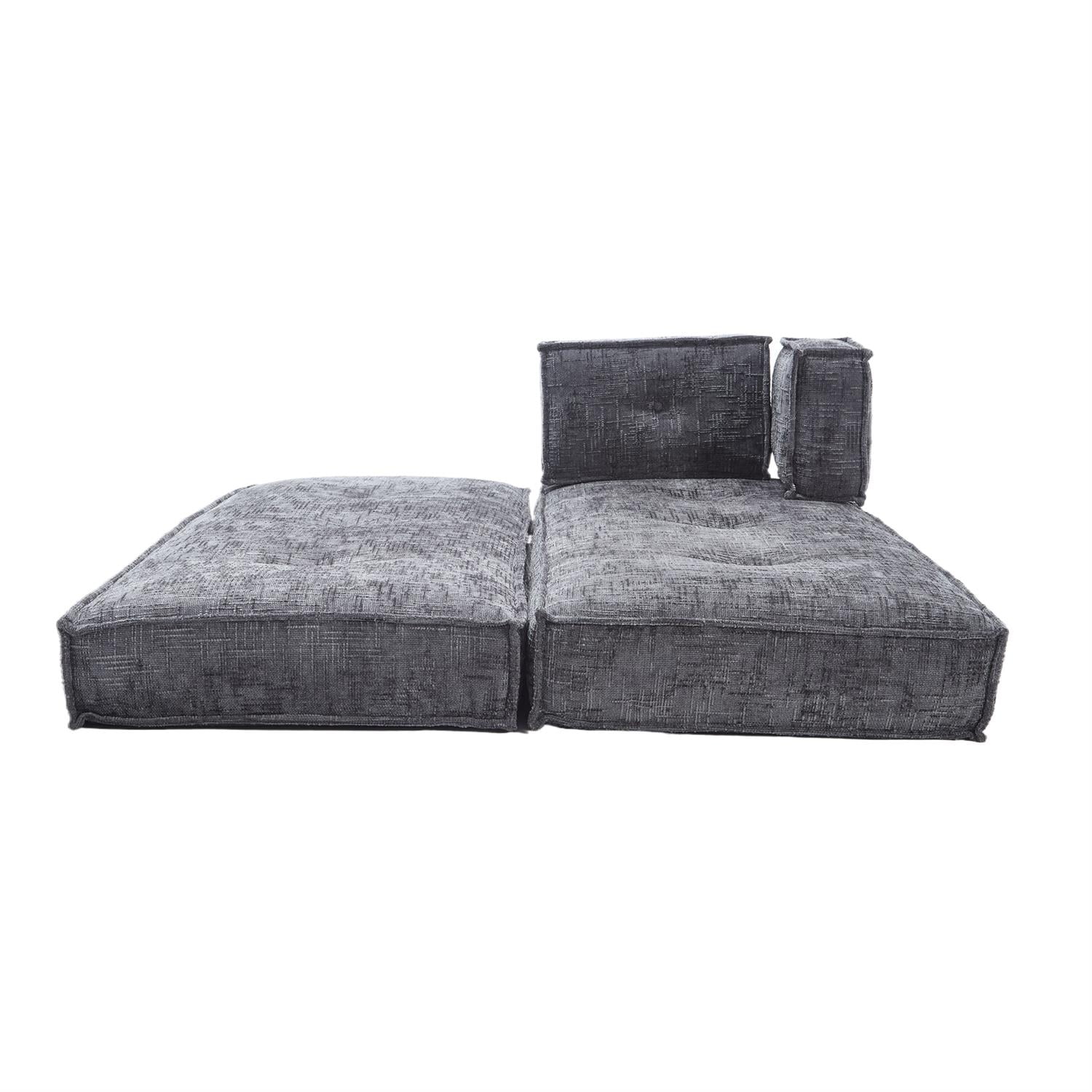 Demi Bonn 78" Versatile Chenille Sectional Sofa with Side Pocket, Modern Couch for Living Room, Customize Layout to Fit Any Space, Gray