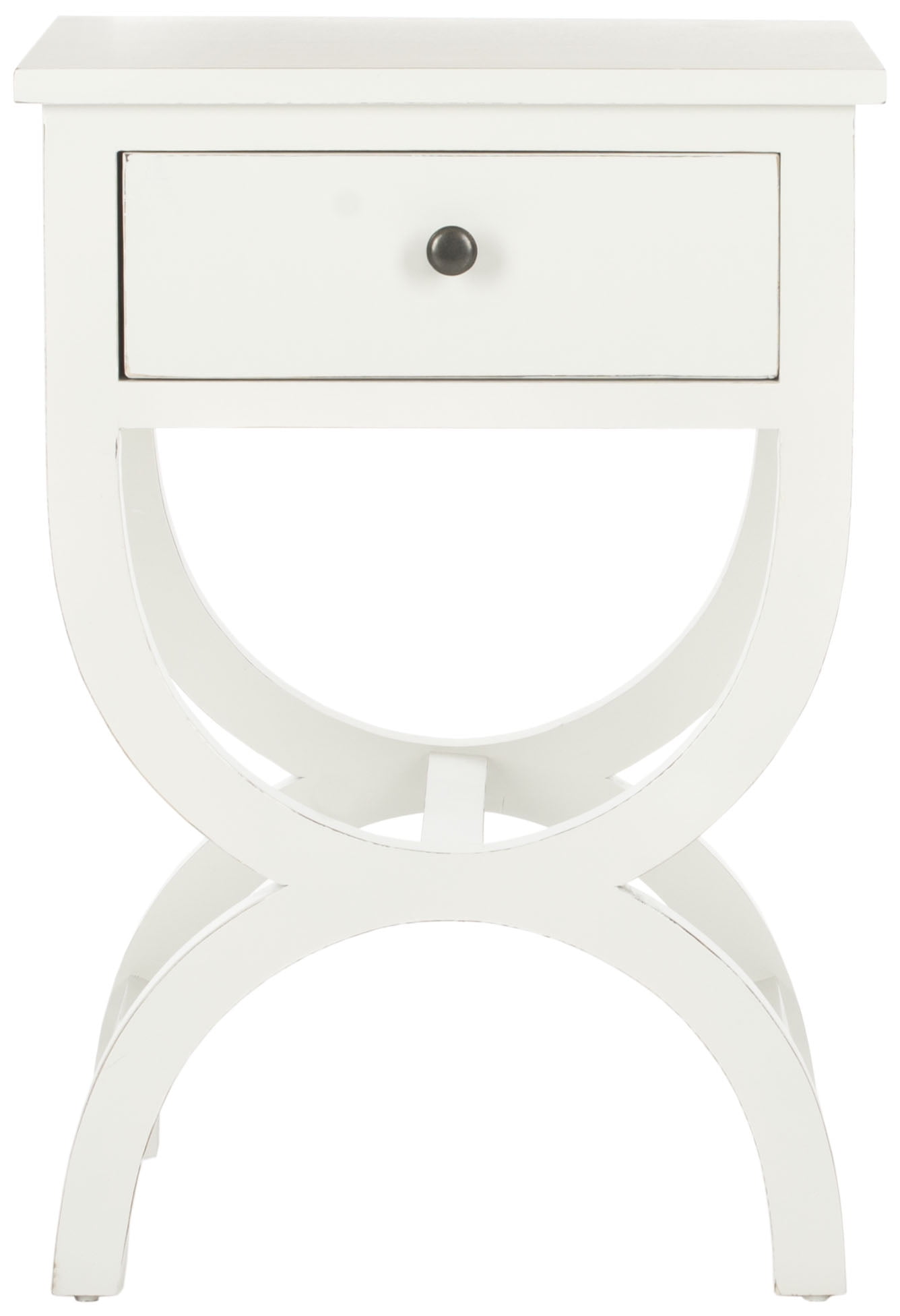 SAFAVIEH Maxine Solid Nightstand with Storage Drawer, Shady White