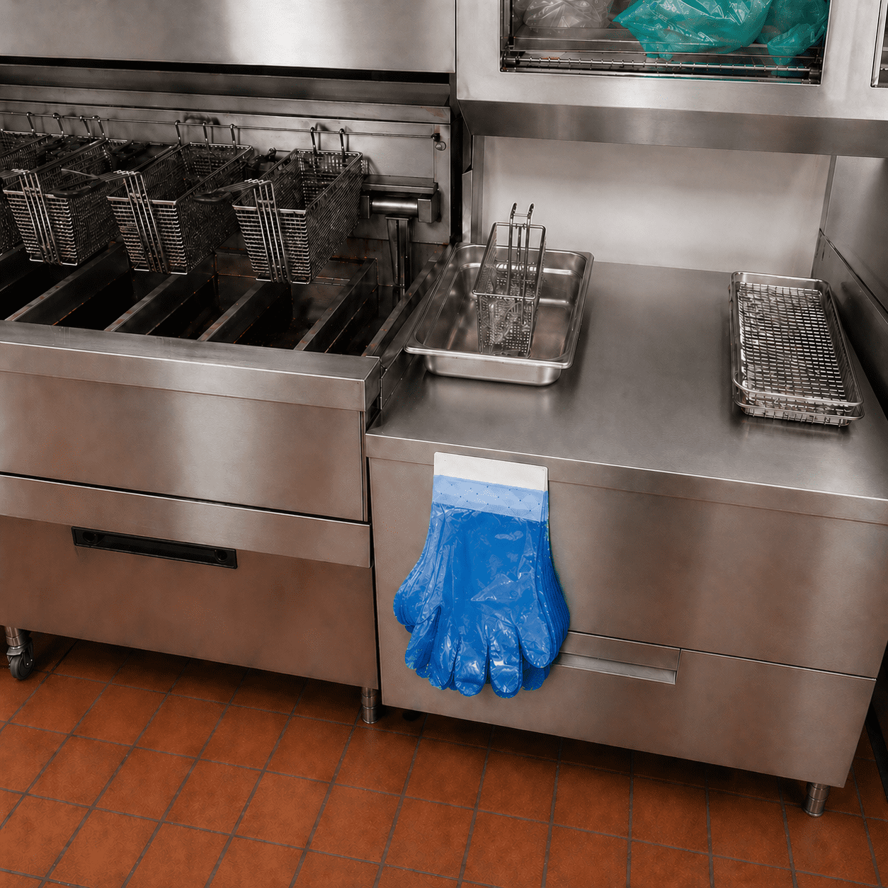 Tronex 2424 HDPE Disposable Gloves, Embossed, Blue, Unisize, Case of 2,000