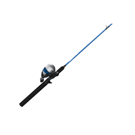 Zebco Salt Fisher 33 Spincast Reel and Fishing Rod Combo 6-Foot 6-Inch 2-Piece Rod Blue/Silver