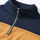thumbnail image 5 of pstuiky camisas de manga larga para hombre, Camisa informal para hombre con media cremallera, color block, cuello alto y mangas largas Tops de hombre l, 5 of 9