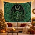 thumbnail image 3 of Mushrooms and Crescent Moon in Ferns, Mystical Illustration for Nature Lovers, Enchanted Forest Decor, Housewarming Gift Tapestry Wall Hanging for Bedroom and Living Room, 3 of 7