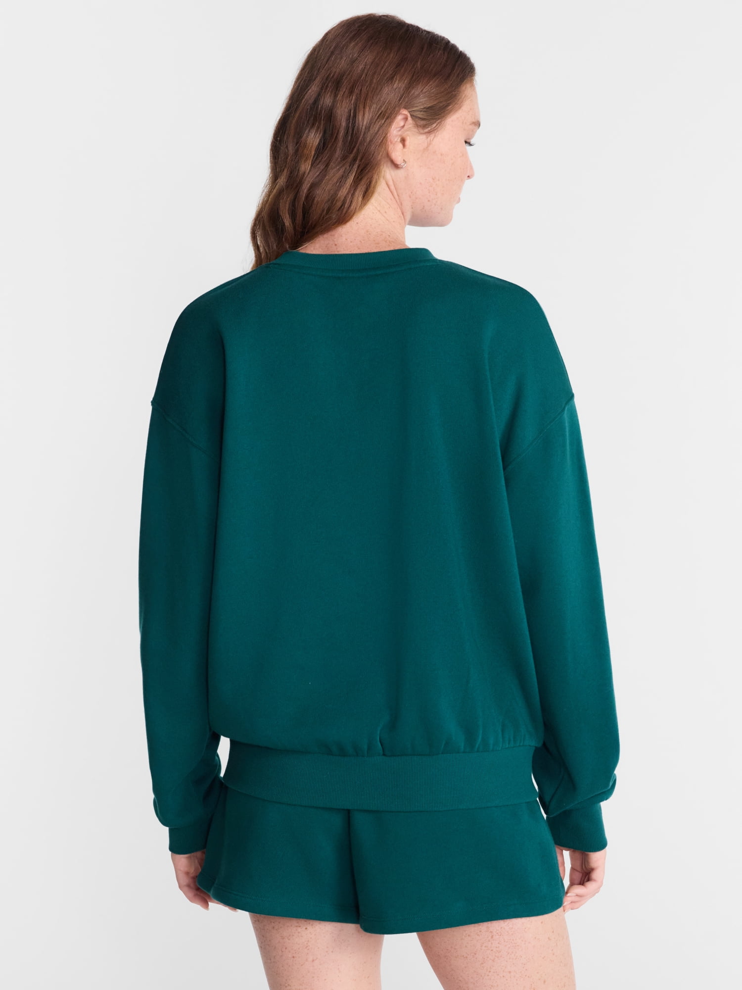 No Boundaries Pullover Crewneck Sleep Top with Long Sleeves, Women's XXS-3X