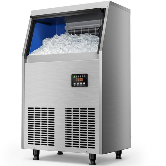Coolski Commercial Ice Maker, 100 lbs/24H Under Counter Ice Machine, 34 lbs Bin