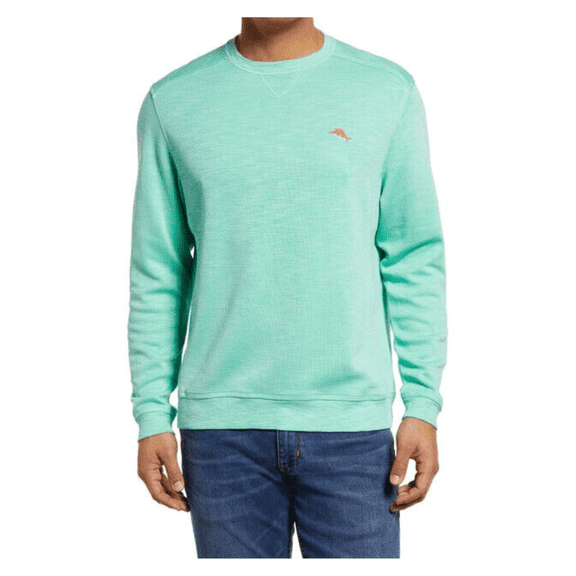 $110 Tomma Bahama Men's, Tobago Bay Crewneck Sweatshirt, Turq Cabbage, S