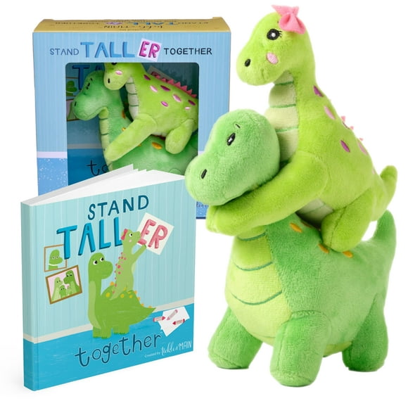 Tickle & Main 3 Piece New Big Brother Gift for Boys, Includes Big Brother/Little Sister Dinosaur Stuffed Animals with Storybook, Ideal for Announcing a New Sibling, Educational and Engaging