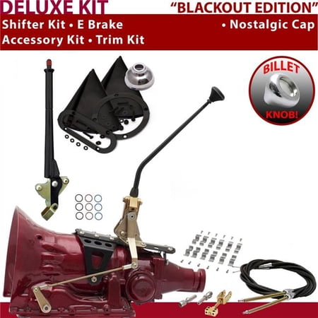 American Shifter TH350 Shifter Kit Black 12 in. E Brake Cable Clamp Trim Kit for F15CF