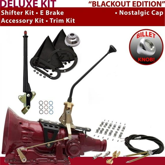 American Shifter 4L60 Shifter Kit Black 12 in. E Brake Cable Clamp Trim Kit for F0D19