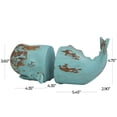 thumbnail image 3 of DecMode 4" Distressed Whale Polystone Bookends with Brown Wood Inspired Accents (Set of 2), 3 of 8