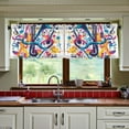 thumbnail image 3 of Yayeee Kitchen Curtains Set of 2 Light Filtering 57"x36" Over Sink Window Panels, Musical Pattern, 3 of 7