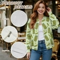 thumbnail image 6 of Xixirimido Women's Casual Jacket Lightweight Bomber Jackets with Pockets Lightweight Windbreaker Zip-up Varsity Jackets Fall Outerwear, Cucumbers Green, Large, 6 of 7