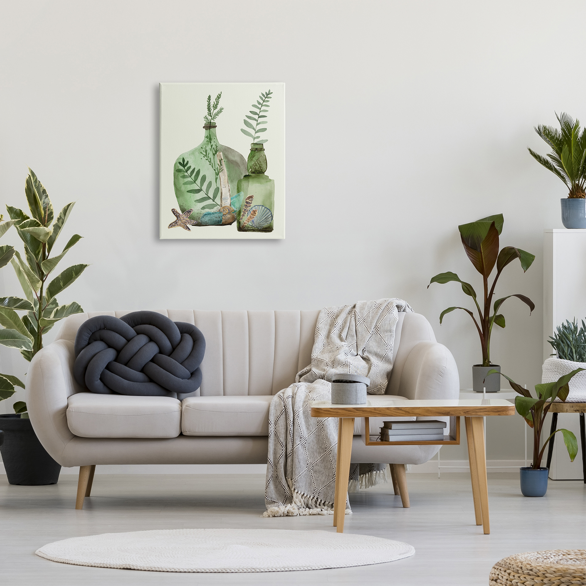 Stupell Industries Green Forest Ferns Green Clear Jugs Nautical Seashells, 24 x 30, Design by Melissa WangÂ&nbsp;