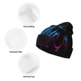 thumbnail image 3 of Lsque Futuristic Purple Panther Pattern Knitted Beanie, Unisex Winter Hat, Knit Hat Winter Beanies Thick Fisherman Beanies Cuffed Plain Skull Caps, 3 of 6