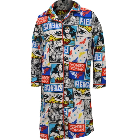 Komar Kids Girls Wonder Woman Comic Strip Flannel Nightgown (6)