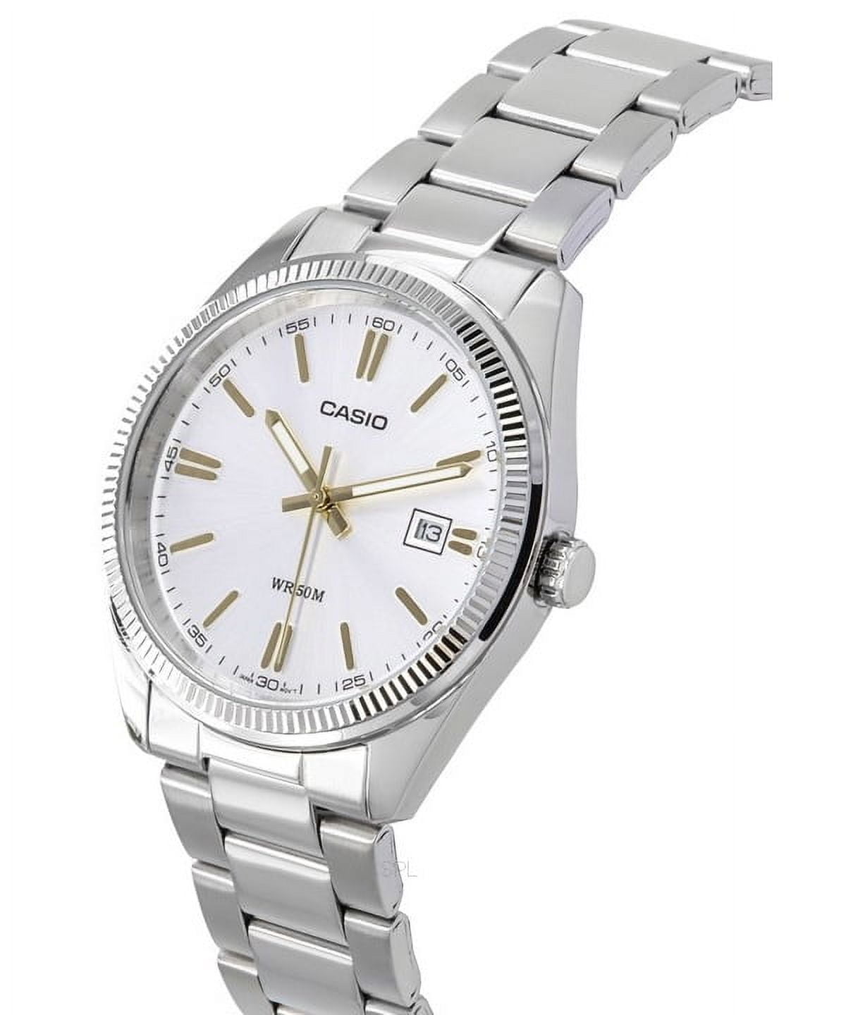 Casio Men’s Silver Dial Analog Watch with Stainless Steel Bracelet -