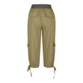 thumbnail image 4 of Mohiass Women's Cargo Capris Hiking Lightweight Quick Dry Summer Outdoor Casual Travel Pants with Pockets Army Green 3XL, 4 of 7