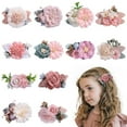 thumbnail image 2 of New Girls Cute Flower Petals Hairpins Sweet Pearl Chiffon Hair Decorate Headwear Hair Clips Barrettes Kids Hair Accessories Gift, 2 of 6