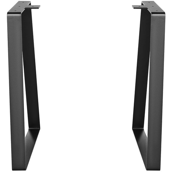 Black Steel Table Legs 16 Inch, Trapezoid Design, Set of 2 – for Coffee Table, Desk, Bench, 400 lbs Capacity, Easy to Install