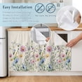 thumbnail image 5 of Spring Floral Cabinet Curtain 35"Wx35"L,Dustproof Under Sink Skirt with Self Adhesive Tape,Watercolor Herbs Summer Botanical Rustic Cabinet Curtain Cover for Kitchen Sink,Bathroom Vanity,Laundry Room, 5 of 9