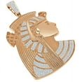 thumbnail image 3 of Real Diamond Egyptian Pharaoh Queen Nefertiti Pendant 10K Rose Gold Over Charm 2.65'', 3 of 5