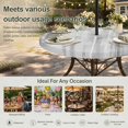 thumbnail image 6 of Round Outdoor Tablecloth with Umbrella Hole and Zipper, Light Gray Ombre Tablecloth with Elastic Waterproof, Modern Abstract Art Oil Painting Patio Table Covers for 55" - 60" Picnic Pool Tables, 6 of 9