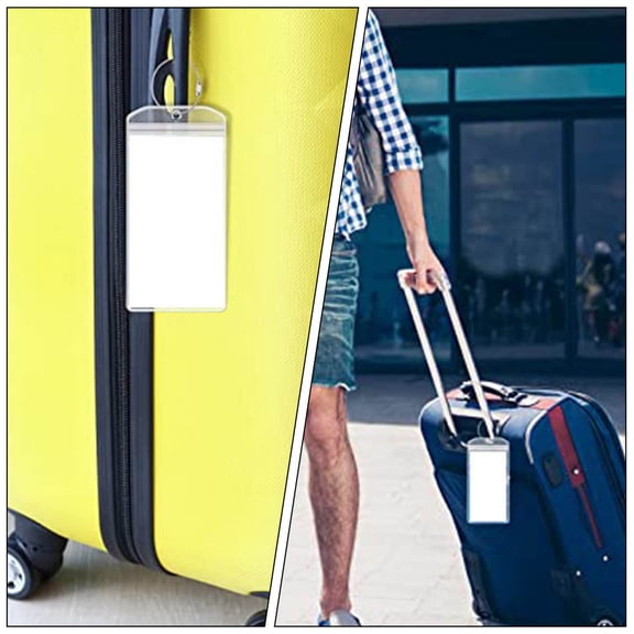HONMEET 6Pcs Clear PVC Luggage Tag for Suitcase and Travel Bag with Name Id Insert