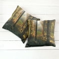 thumbnail image 6 of Ambesonne Autumn Throw Pillow Cover 2 Pack, Sunset Dark Pine Trees, 16", Orange Green, 6 of 7