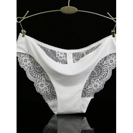 

Women s Invisible Seamless Bikini Lace Briefs Underwear Breathable Half Back Coverage Ladies Panties