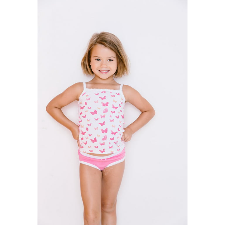  Feathers Girls Pink Butterfly Print Tagless Cami Super