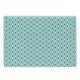 thumbnail image 1 of Retro Cutting Board, Abstract Ornaments with Black Dots Inside Floral Motifs Symmetrical Tile, Decorative Tempered Glass Cutting and Serving Board, Large Size, Pale Blue Black White, by Ambesonne, 1 of 1